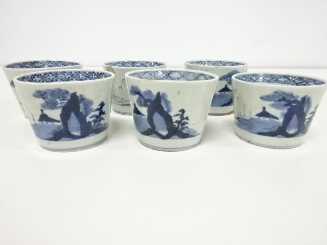 古伊万里　染付　蕎麦猪口　6客